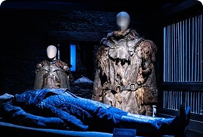 Jon Snow mannequin at Castle Black exhibit for a Game of Thrones tour.